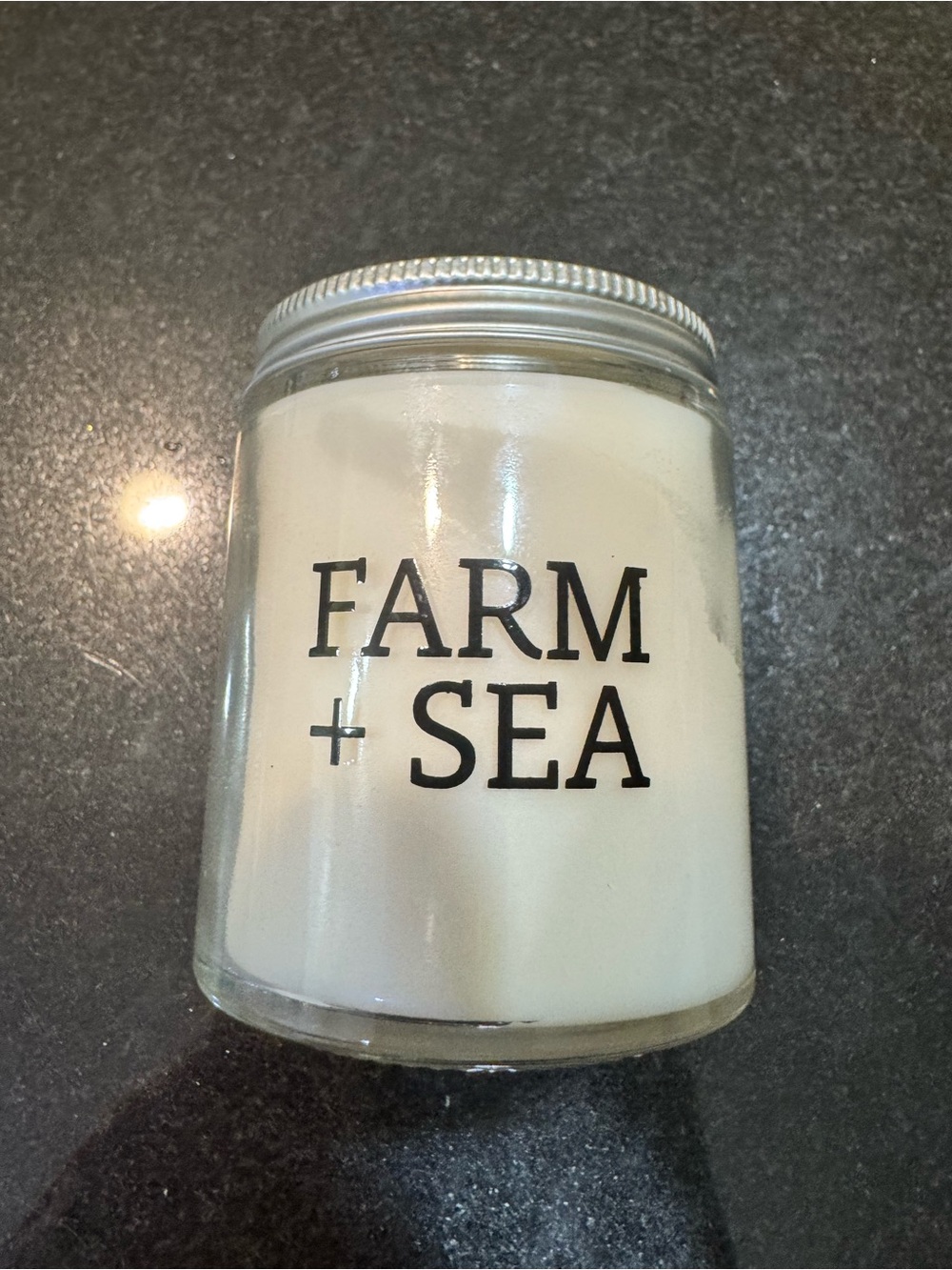 Farm+ Sea eucalyptus and sandalwood hand poured candle. New. 5.5 oz.